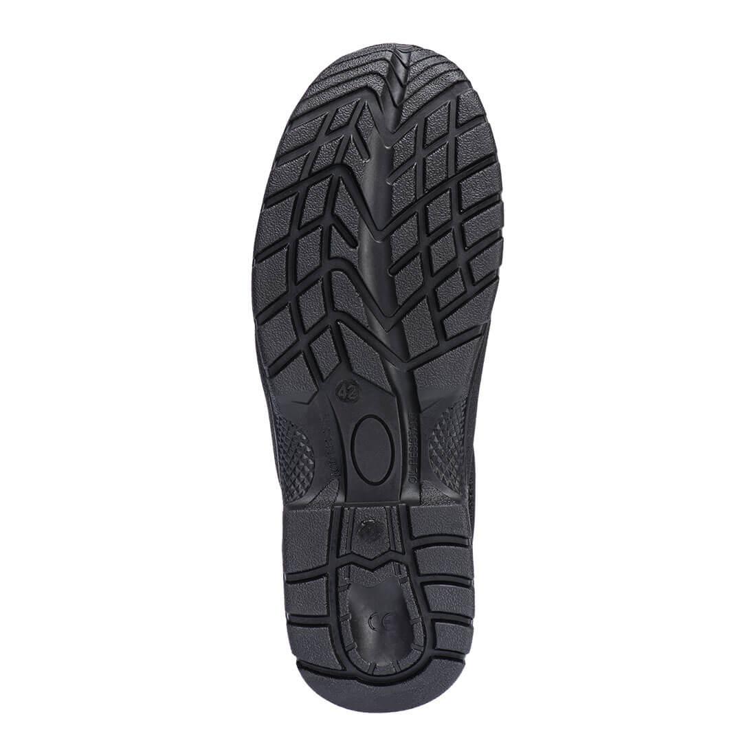 Portwest ESF02 Steel Split Leather Low Shoe S1P FO SR in Black, back view
