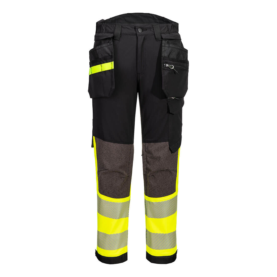 Portwest EV4 Hi-Vis Stretch Detachable Holster Class 1 Trousers in Yellow/Black Short, image 5