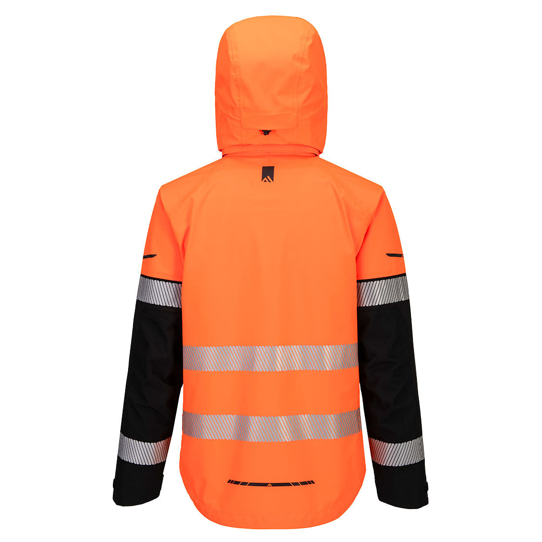 Portwest EV465 EV4 Hi-Vis Shell Jacket (3L) in Orange/Black, back view