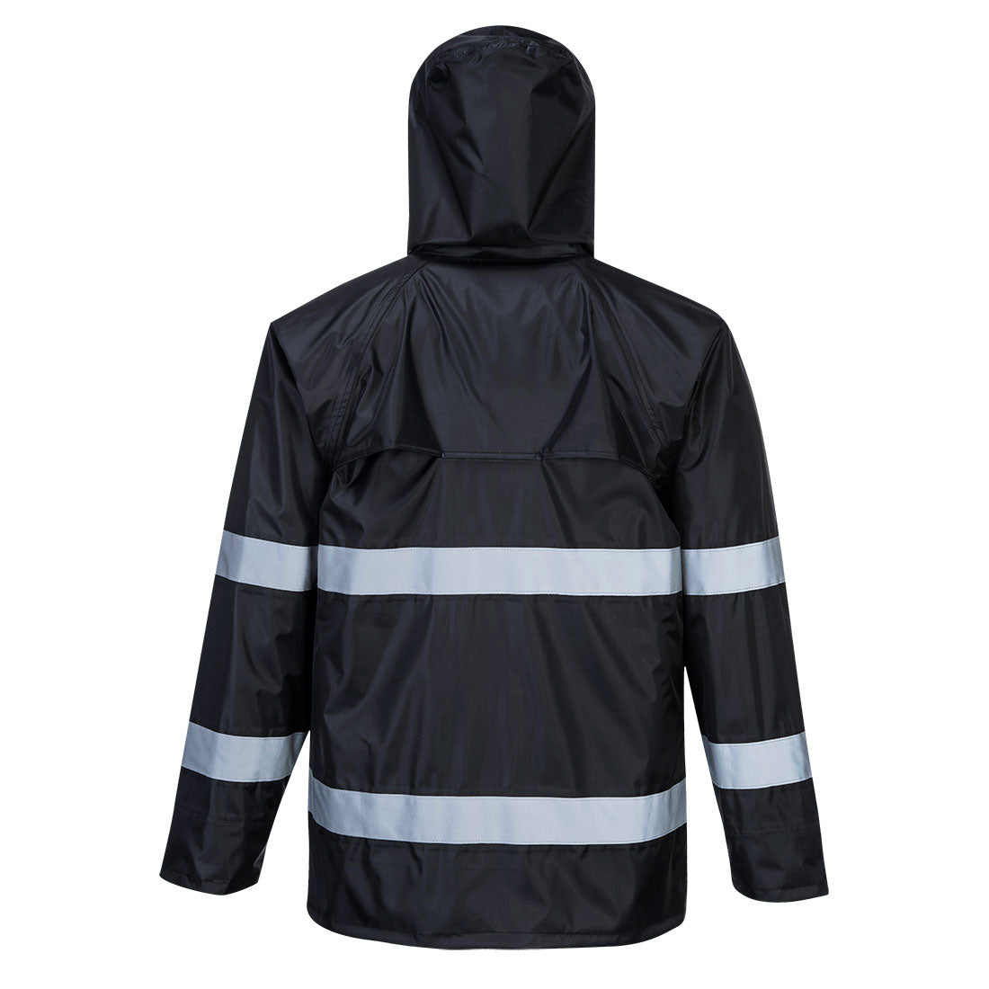 Portwest F440 Classic Iona Rain Jacket in Black, back view
