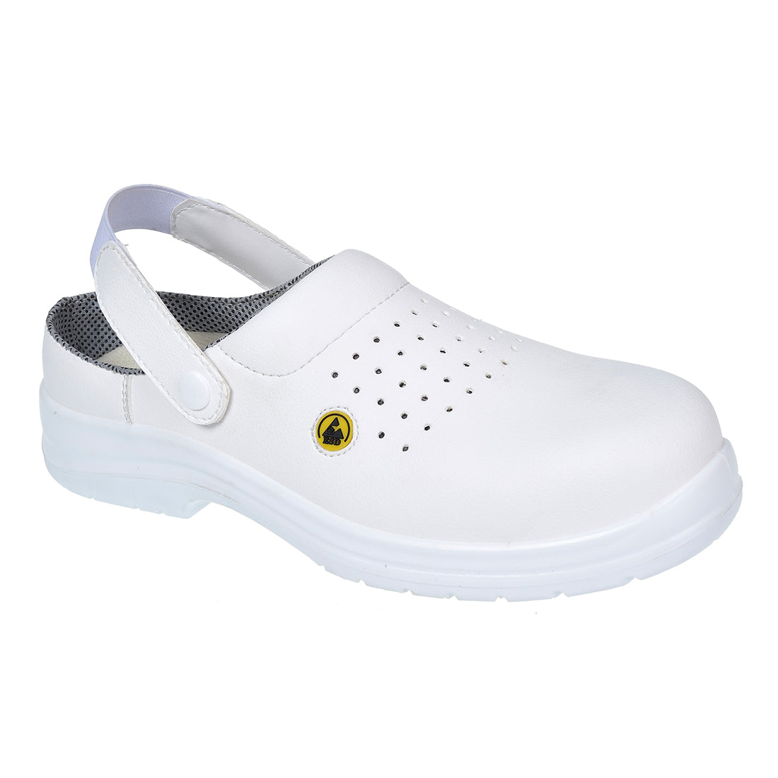 Portwest Composite Microfibre Clog SB ESD SRC A E FO in White, image 2