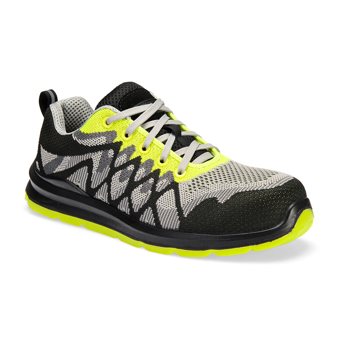Portwest Composite Textile Trainer S1P SRC in Black/Yellow, main product image