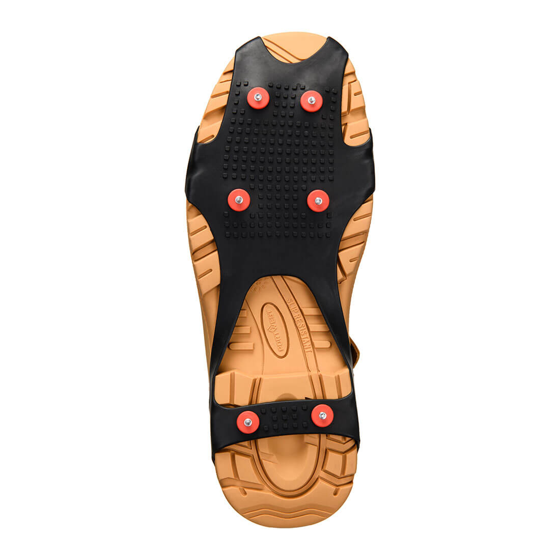 Portwest FC94 Non Slip Ice Grabber with steel spikes in Black, back view