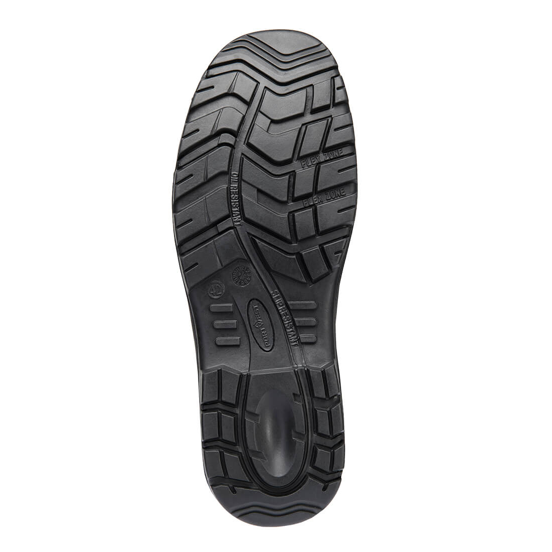 Portwest FD10 Steel Leather Mid Boot S3 HRO FO SC HI CI LG SR in Black, back view