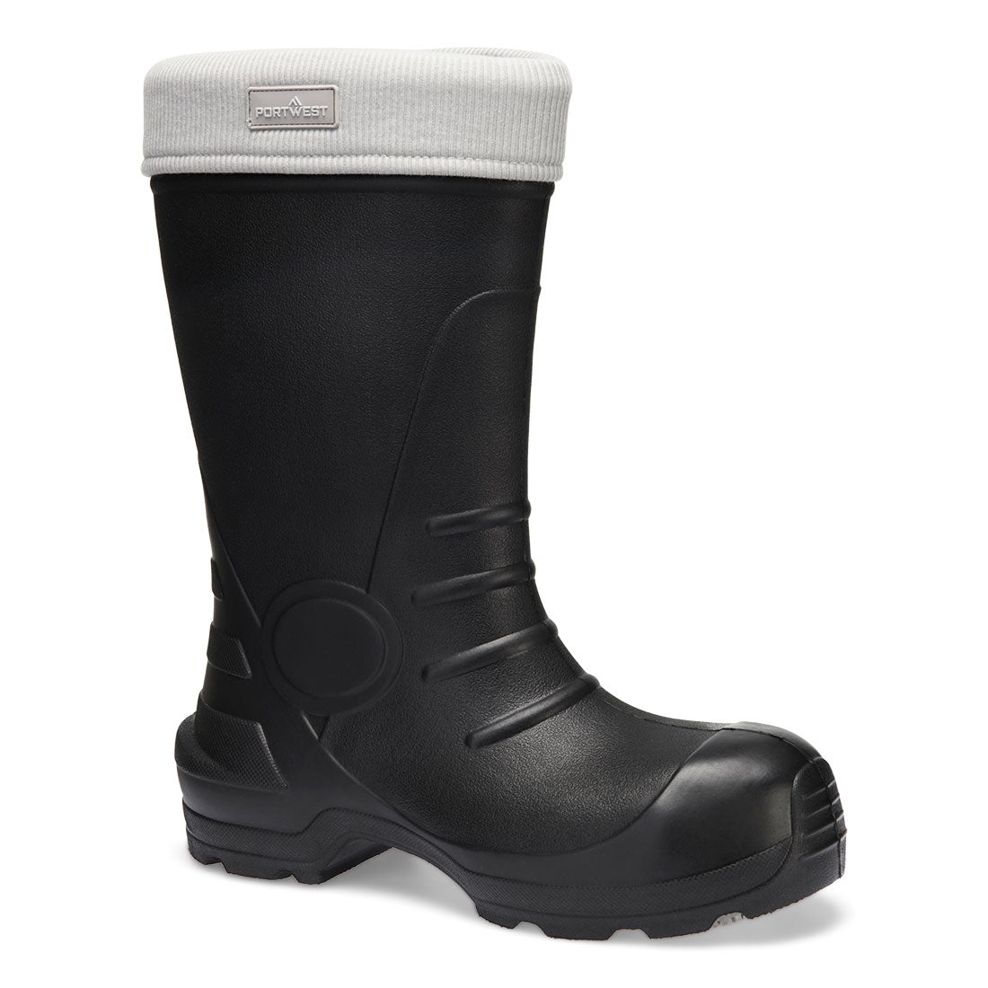 Portwest Composite EVA Wellington S5S CI SR in Black/Grey, main product image