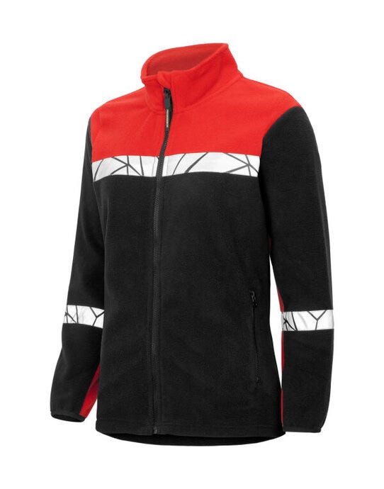 ProJob Workwear ProJob Progression 7301 Ladies FZ Fleece - Black/Red