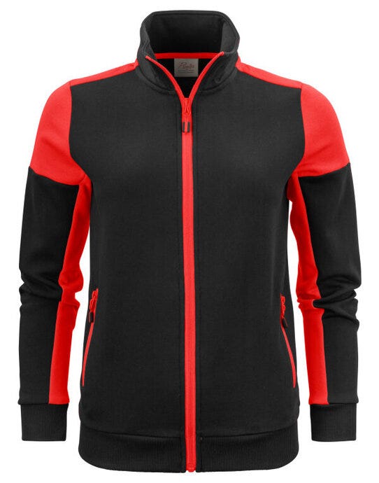 Printer Prime Ladies Full Zip Sweat - Black/Red