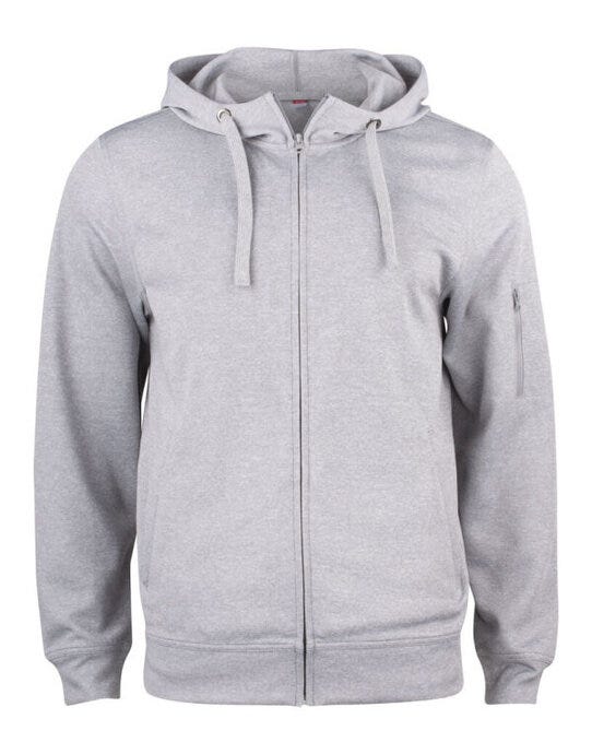 Clique Basic Active Full Zip Hoody - Grey Melange