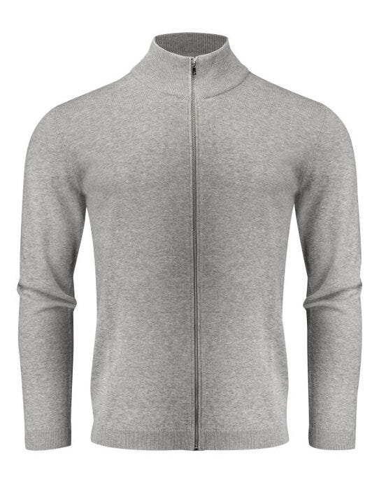 James Harvest Ashland Knitted Cardigan - Grey Melange