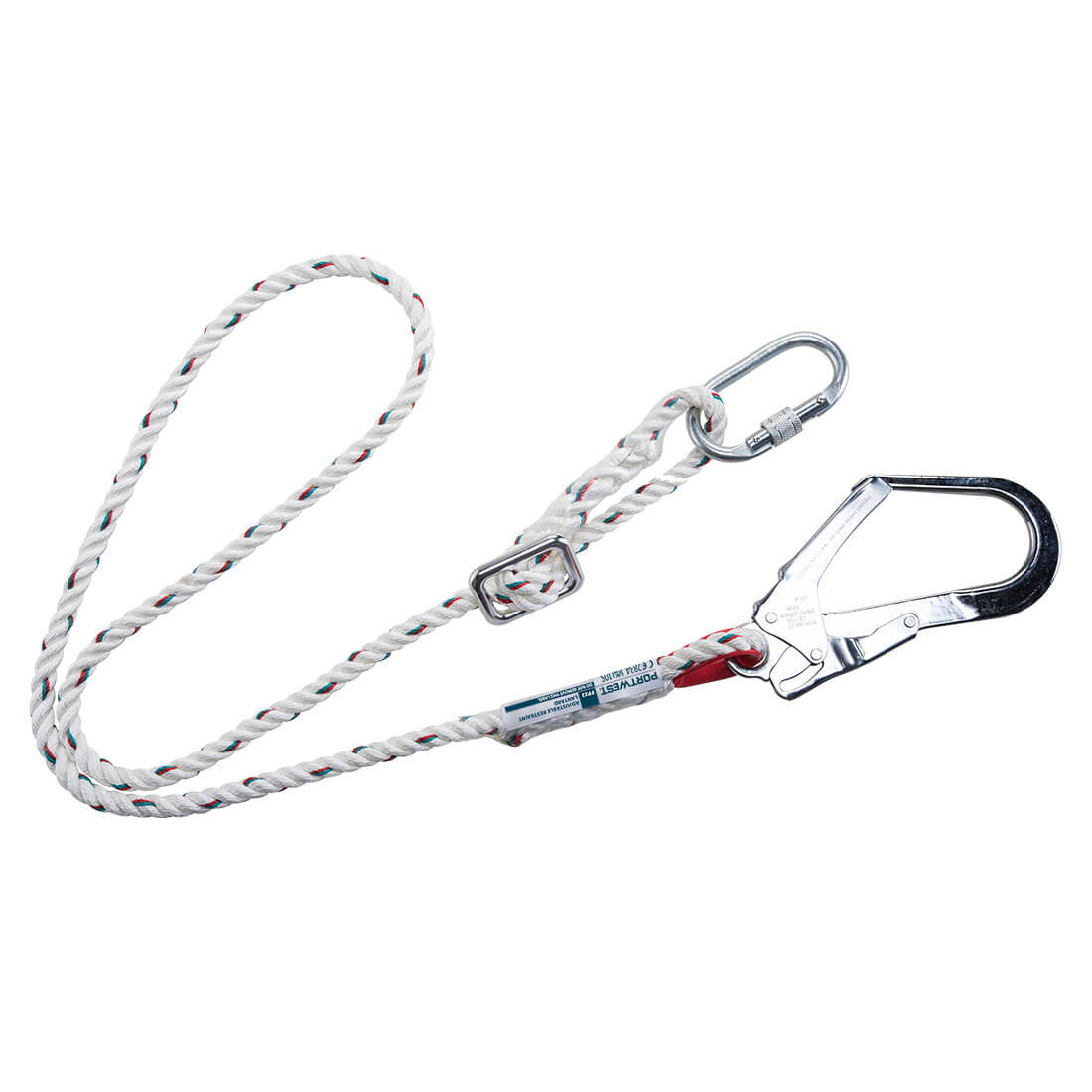 Portwest Adjustable 2m Restraint Lanyard in White, main product image
