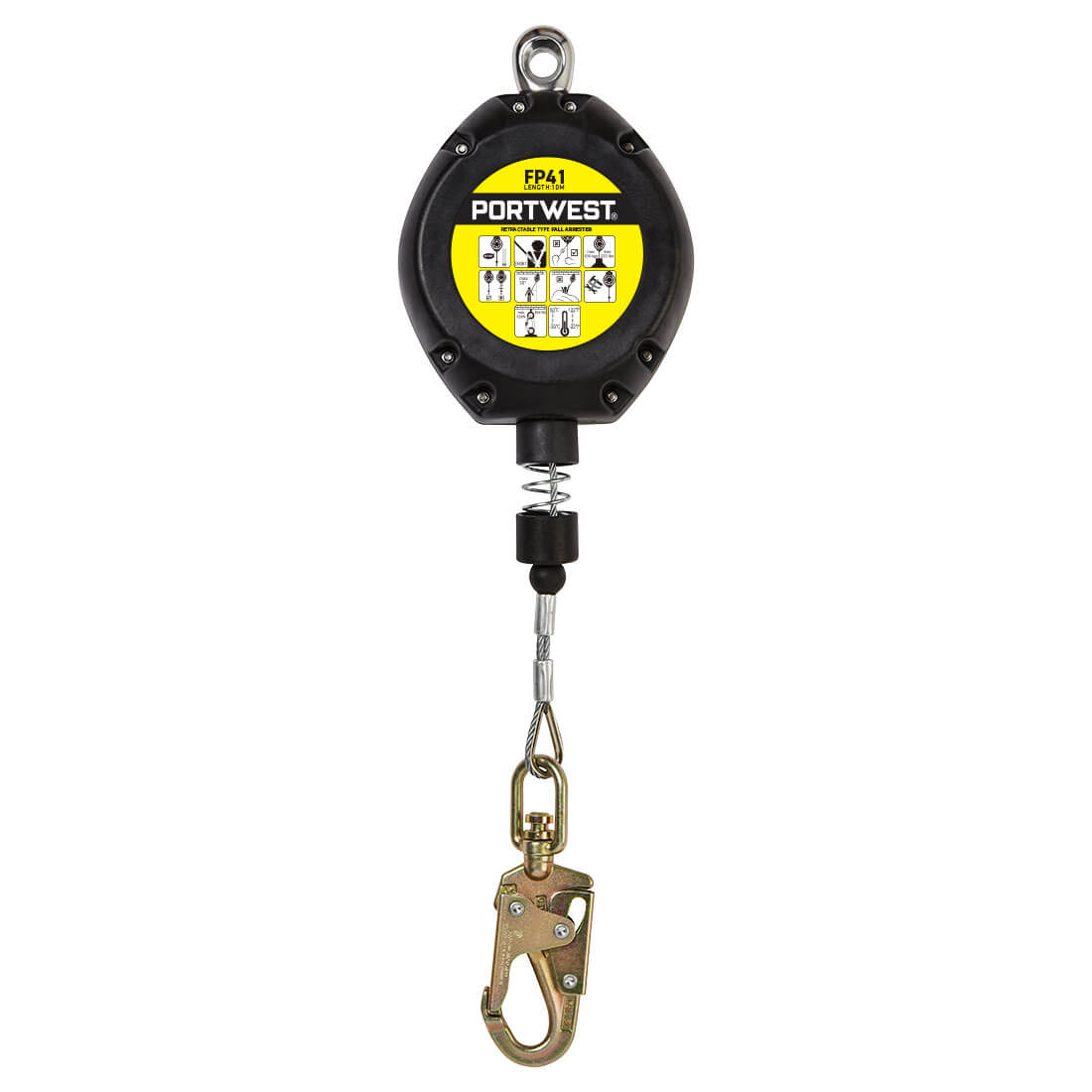 Portwest 10m Retractable Fall Arrest Block in Black, main product image