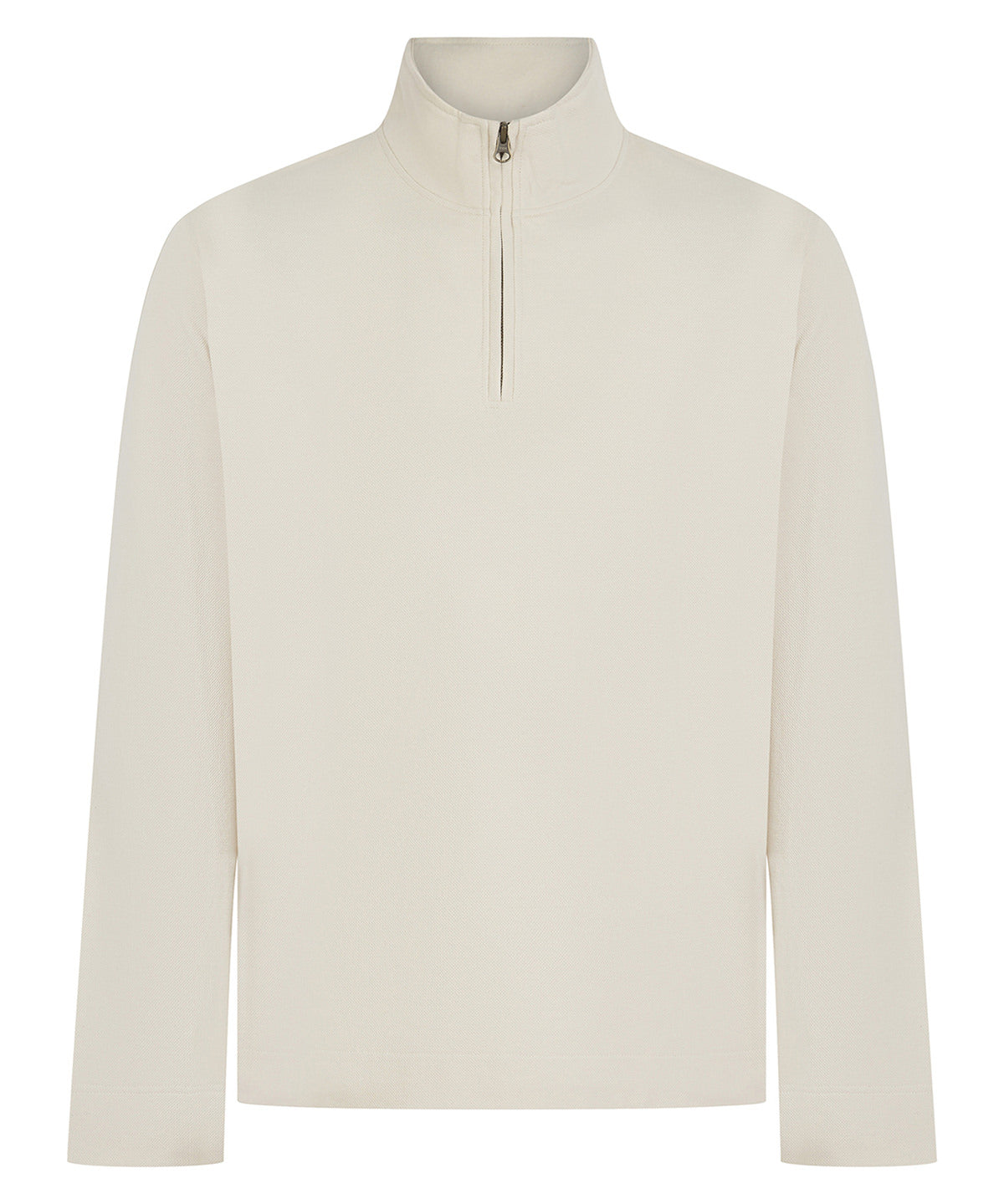 Front Row Premium piqué 1/4-zip top in Natural, front view