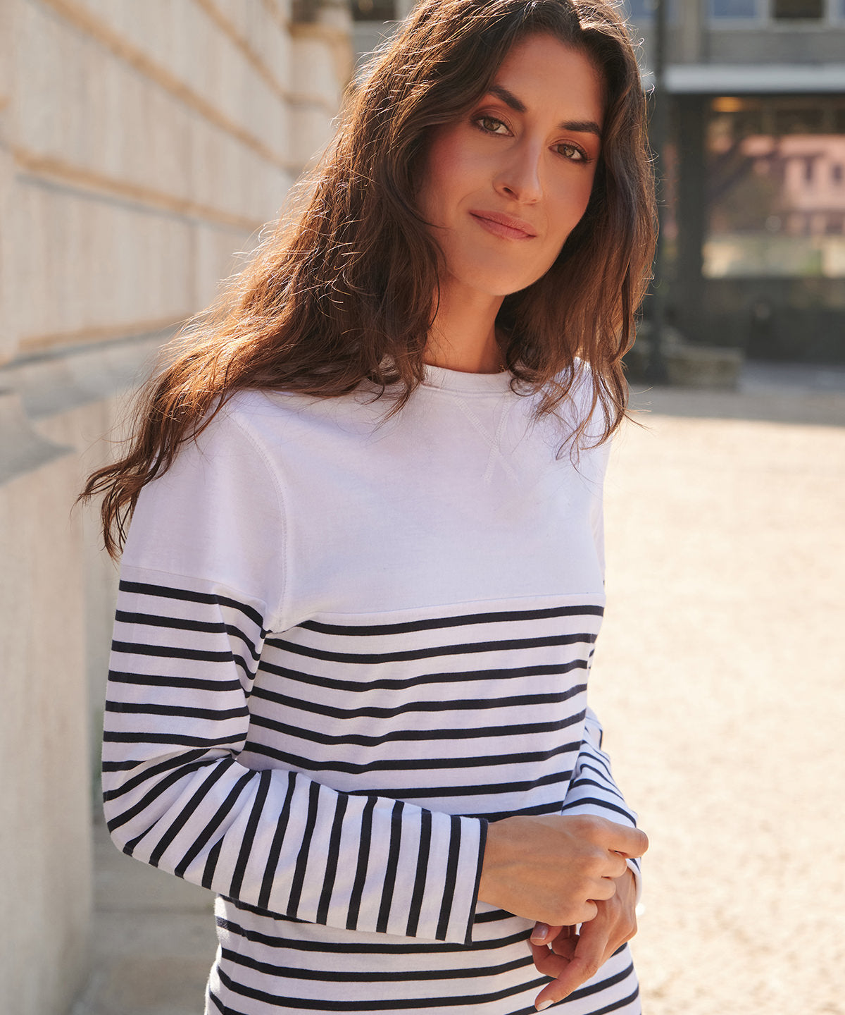 Front Row Long sleeve Breton striped T, lifestyle photo