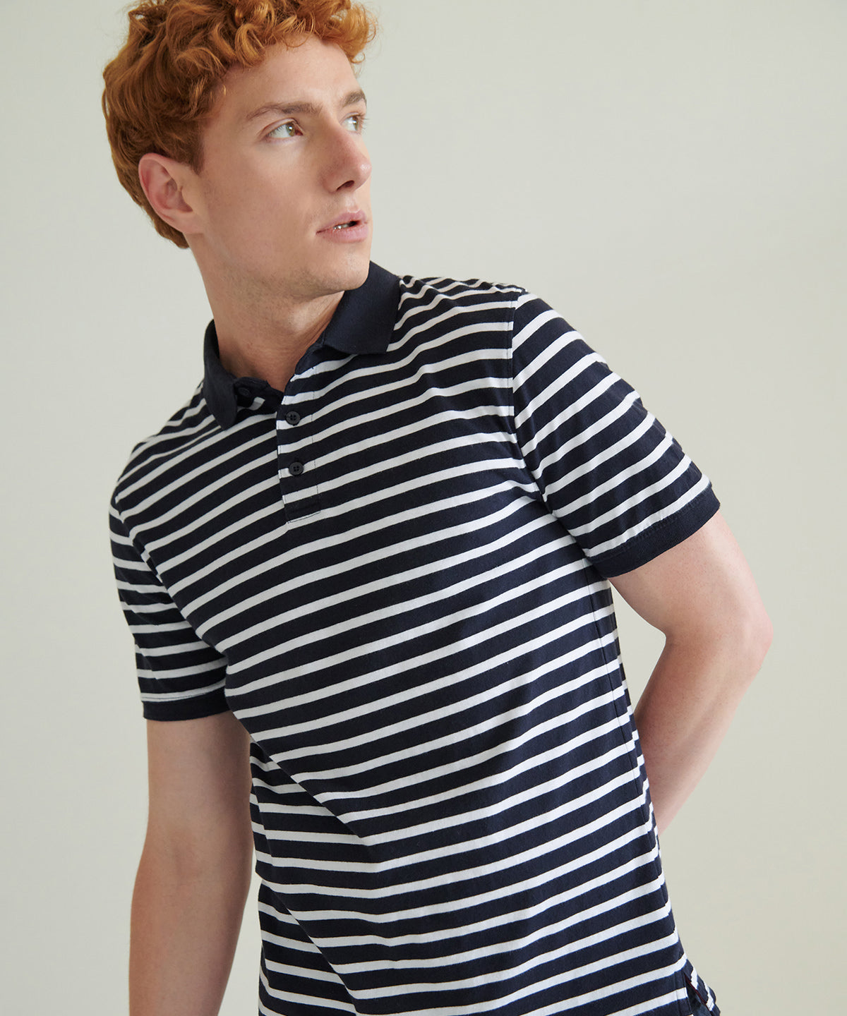 Front Row Striped Jersey polo shirt, lifestyle photo