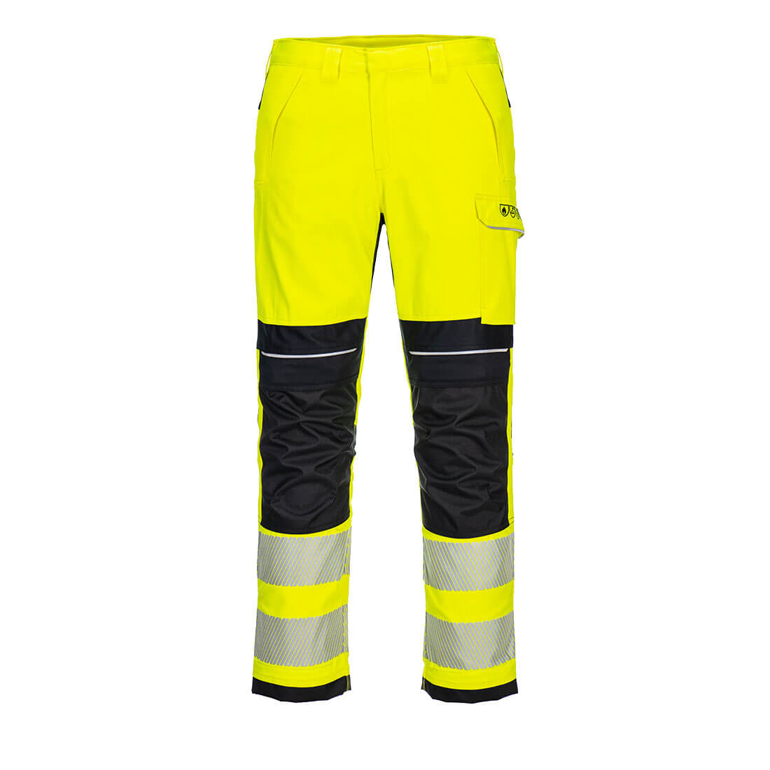 Portwest PW3 Modaflame Work Hi-Vis Multi-Norm FR Trousers in Yellow/Black, main product image