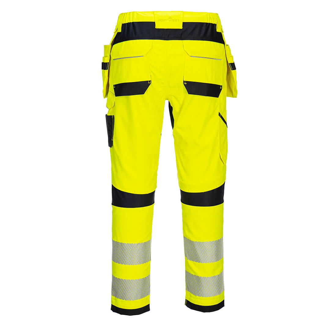 Portwest FR407 PW3 Modaflame Work Hi-Vis FR Holster Trousers in Yellow/Black, back view