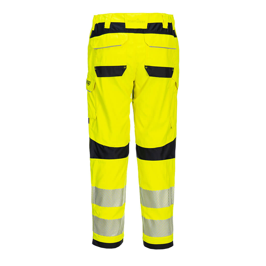 Portwest FR409 PW3 Modaflame Work Hi-Vis Multi-Norm FR Women's Trousers in Yellow/Black, back view