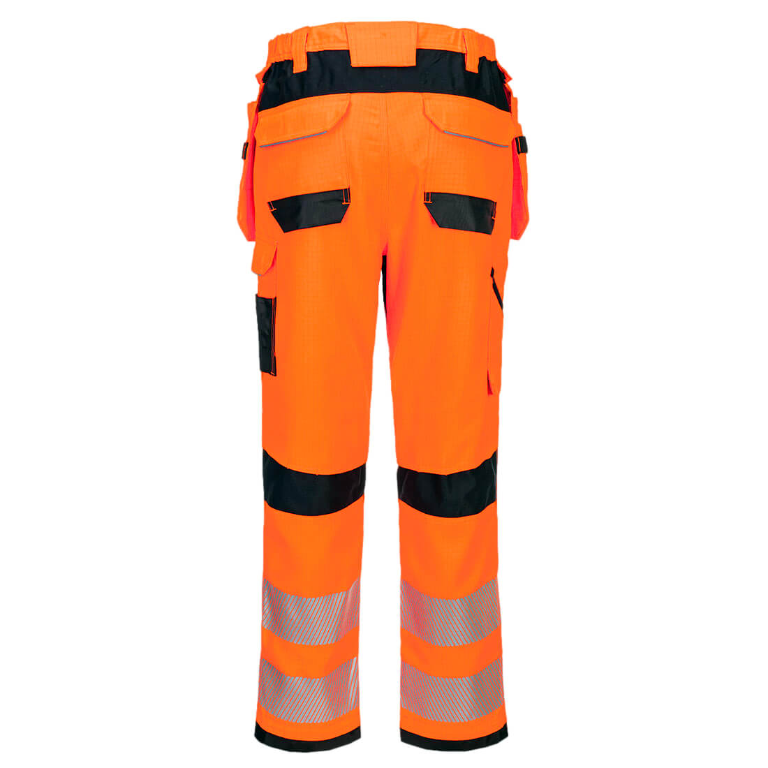 Portwest FR415 PW3 Modaflame Work HVO FR Holster Trousers in Orange/Black, back view