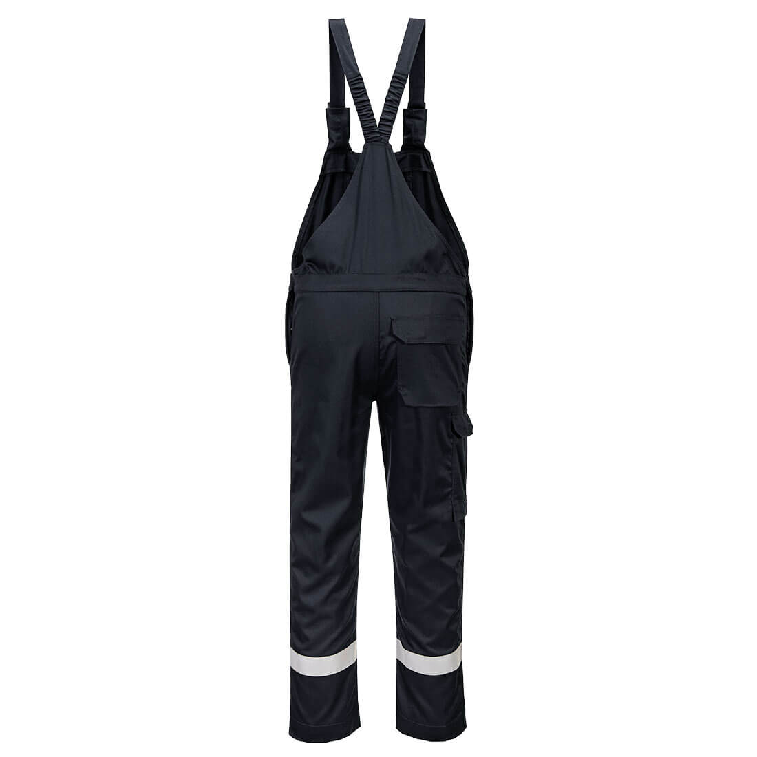 Portwest FR418 Bizflame Work+ FR Bib and Brace in Black, back view