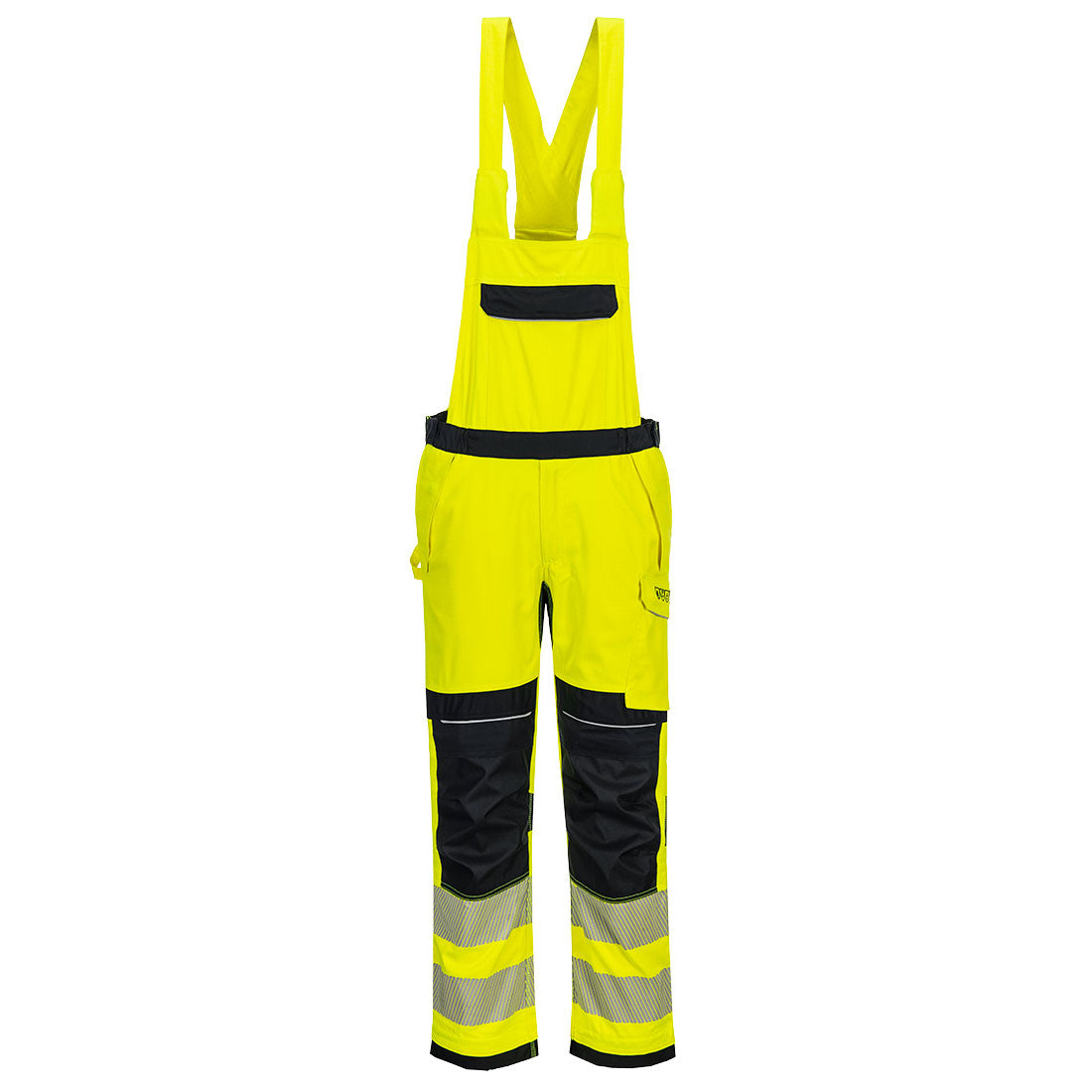 Portwest PW3 Modaflame Work Hi-Vis Multi-Norm FR Bib and Brace in Yellow/Navy, image 2