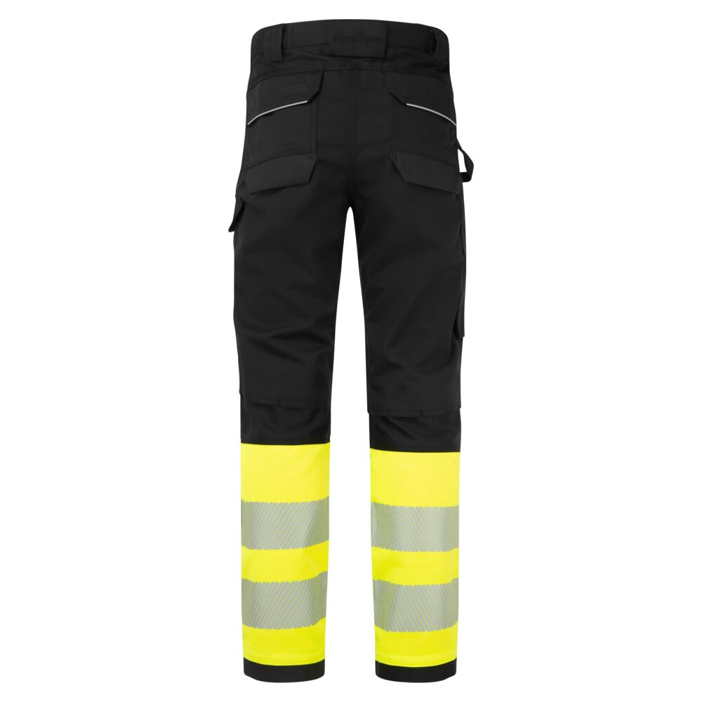 Portwest FR450 PW3 Modaflame Work Hi-Vis Multi-Norm Class 1 FR Trousers in Yellow/Black, back view