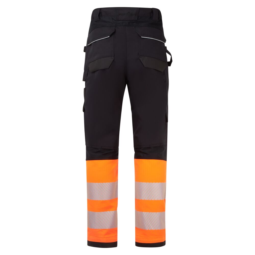 Portwest FR452 PW3 Modaflame Work HVO Class 1 FR Holster Trousers in Orange/Black, back view