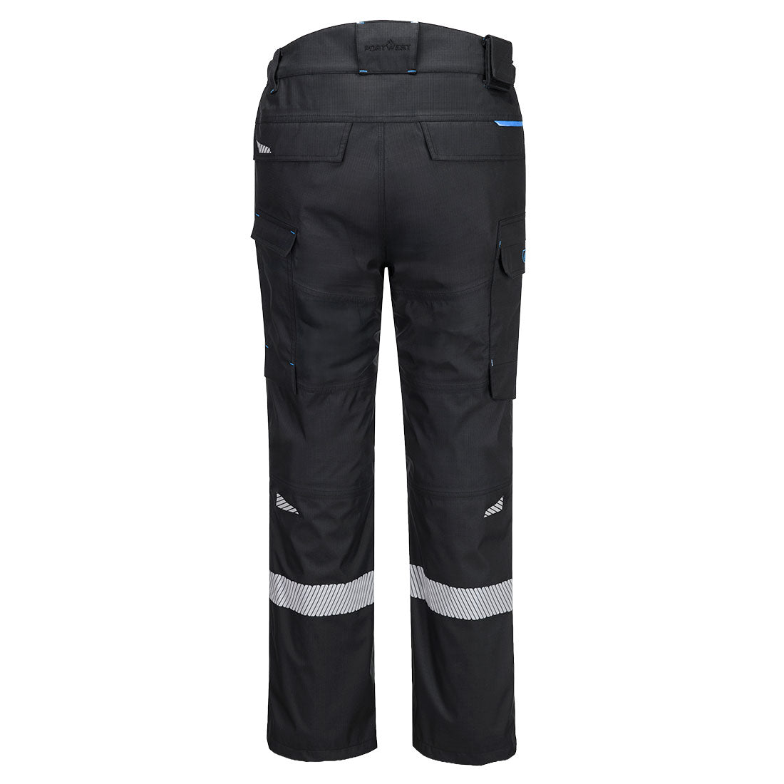 Portwest FR456 WX3 Modaflame Rain+ FR Shell Trousers in Black, back view