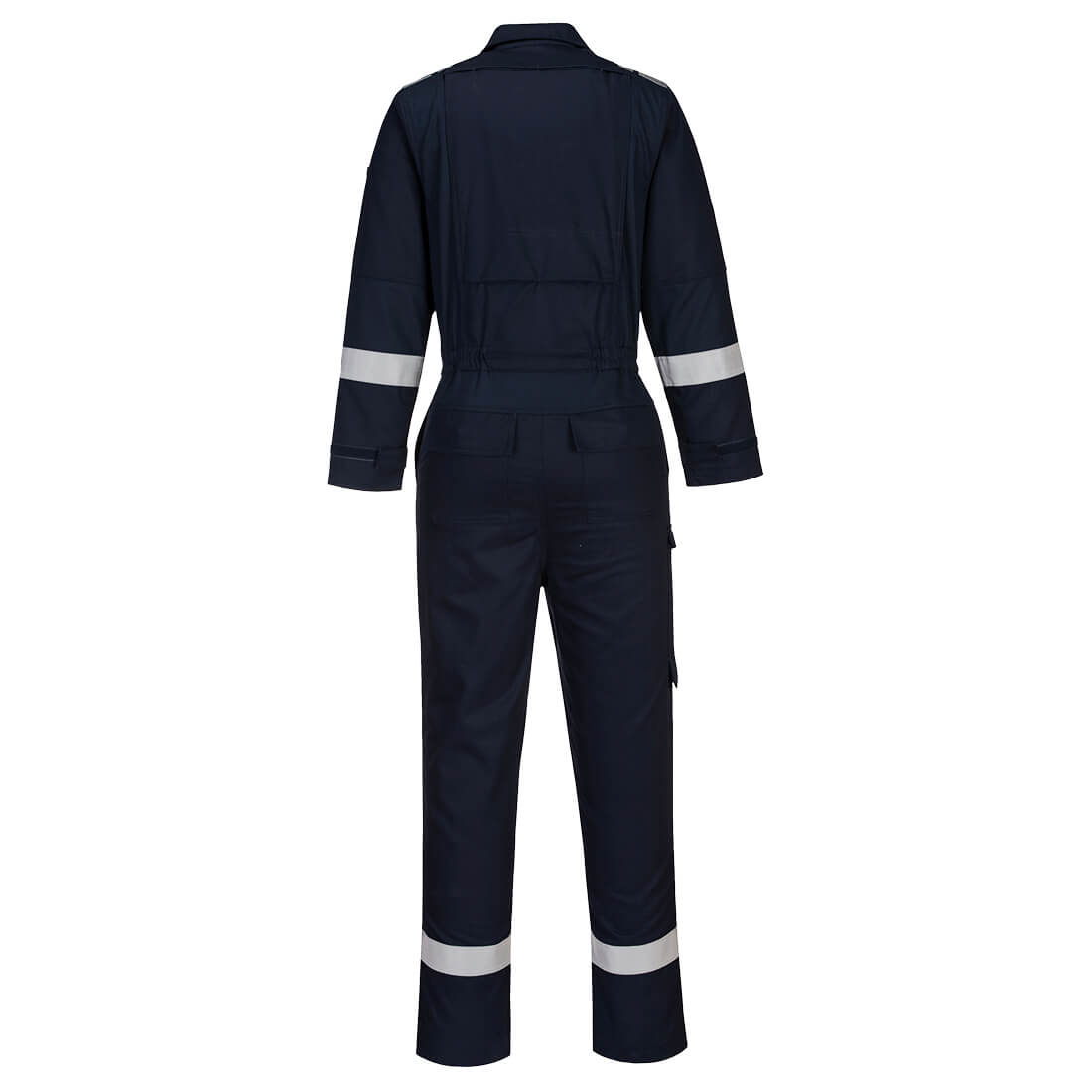 Portwest FR502 Bizflame Work Lightweight Stretch Panelled FR Coverall in Navy, back view