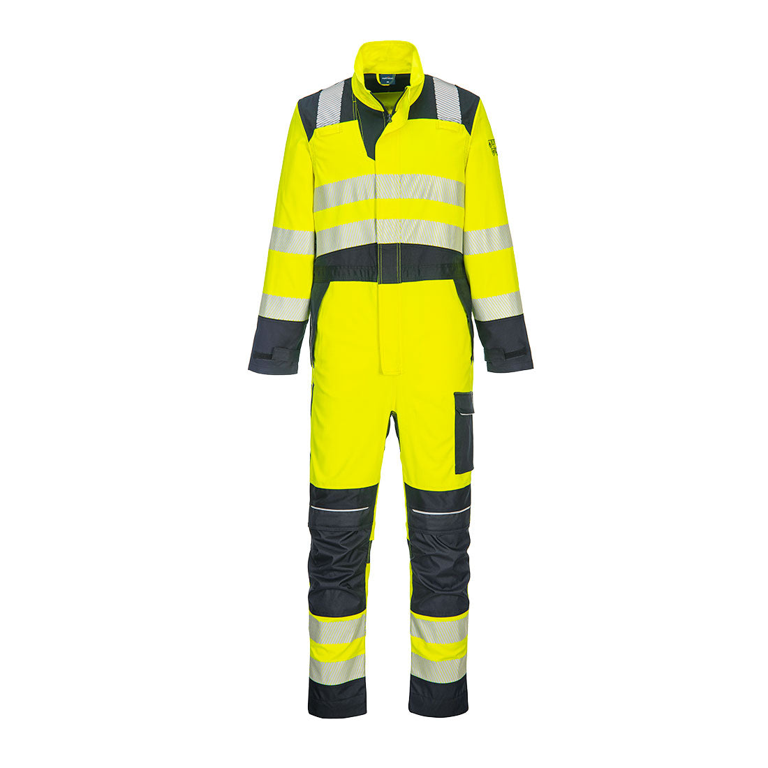 Portwest PW3 Modaflame Work Hi-Vis Multi-Norm FR Coverall in Yellow/Navy, image 2
