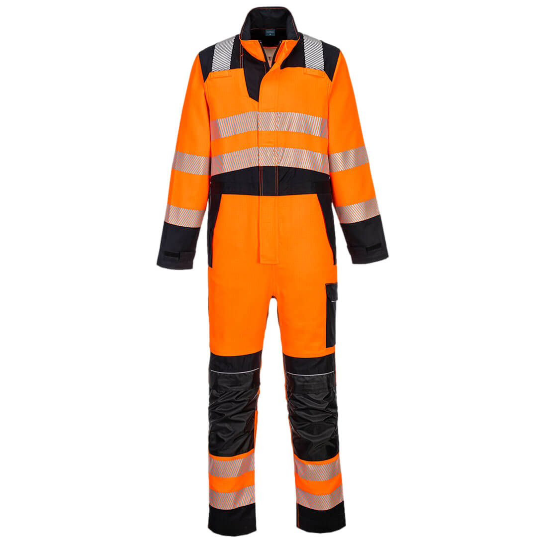 Portwest PW3 Modaflame Work HVO Multi-Norm FR Coverall in Orange/Black, main product image