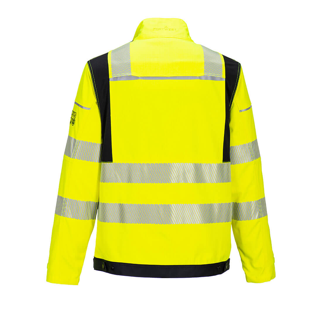 Portwest FR714 PW3 Modaflame Work Hi-Vis Multi-Norm FR Jacket in Yellow/Black, back view