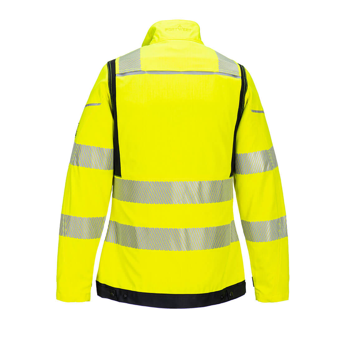 Portwest FR715 PW3 Modaflame Work Hi-Vis Multi-Norm FR Women's Jacket in Yellow/Black, back view