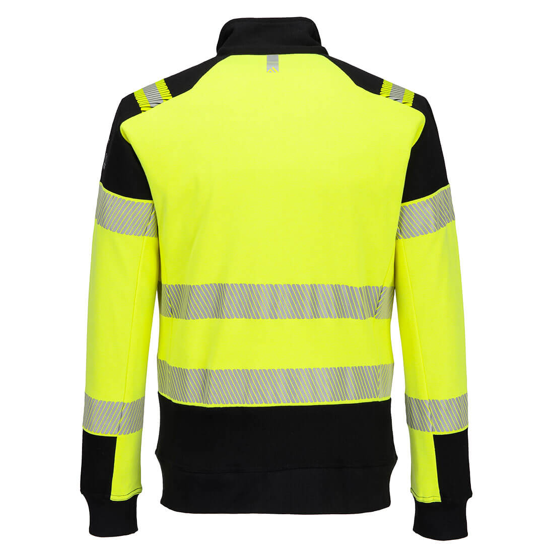 Portwest FR717 PW3 Modaflame Knit Hi-Vis FR Full Zip Sweatshirt in Yellow/Black, back view