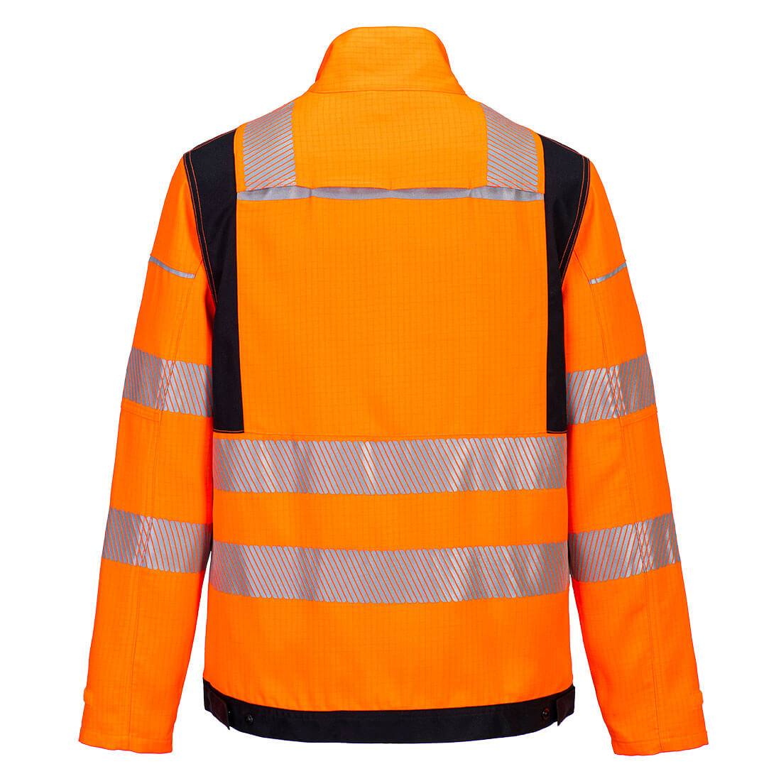 Portwest FR722 PW3 Modaflame Work HVO Multi-Norm FR Jacket in Orange/Black, back view