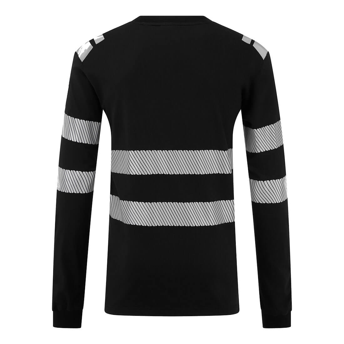 Portwest FR732 PW3 Modaflame Knit FR Long Sleeve T-Shirt in Black, back view
