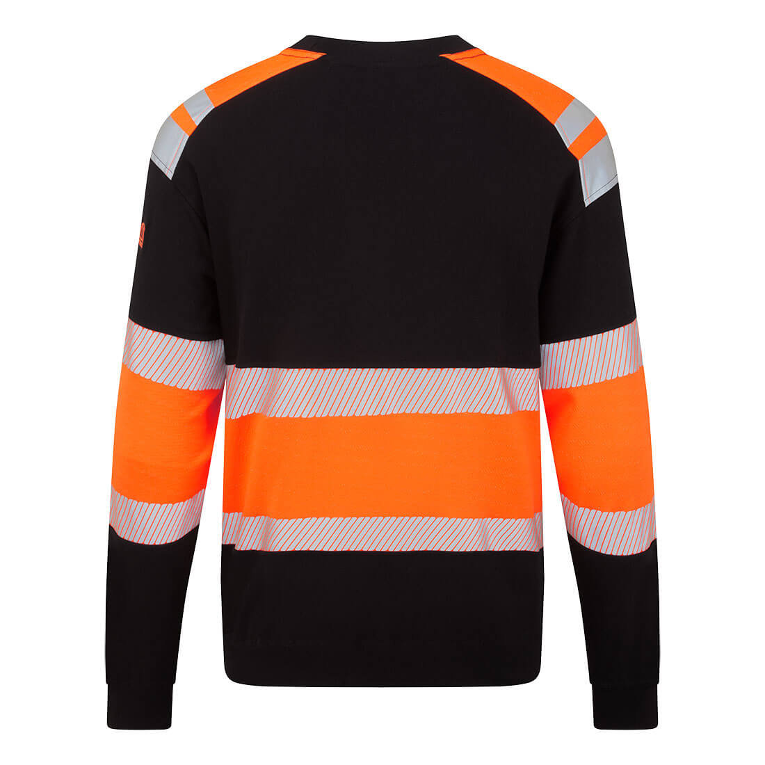 Portwest FR737 PW3 Modaflame Knit HVO Class 1 FR Sweatshirt in Orange/Black, back view