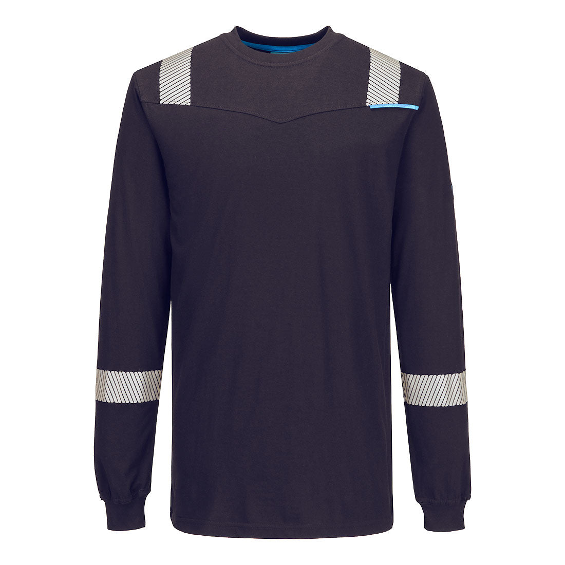 Portwest WX3 Modaflame Knit FR Long Sleeve T-Shirt in Navy, image 2