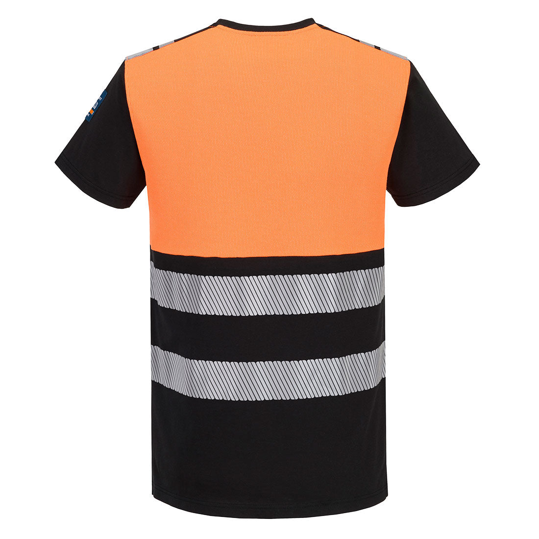 Portwest FR776 PW3 Modaflame Knit HVO Class 1 FR Short Sleeve T-Shirt in Orange/Black, back view