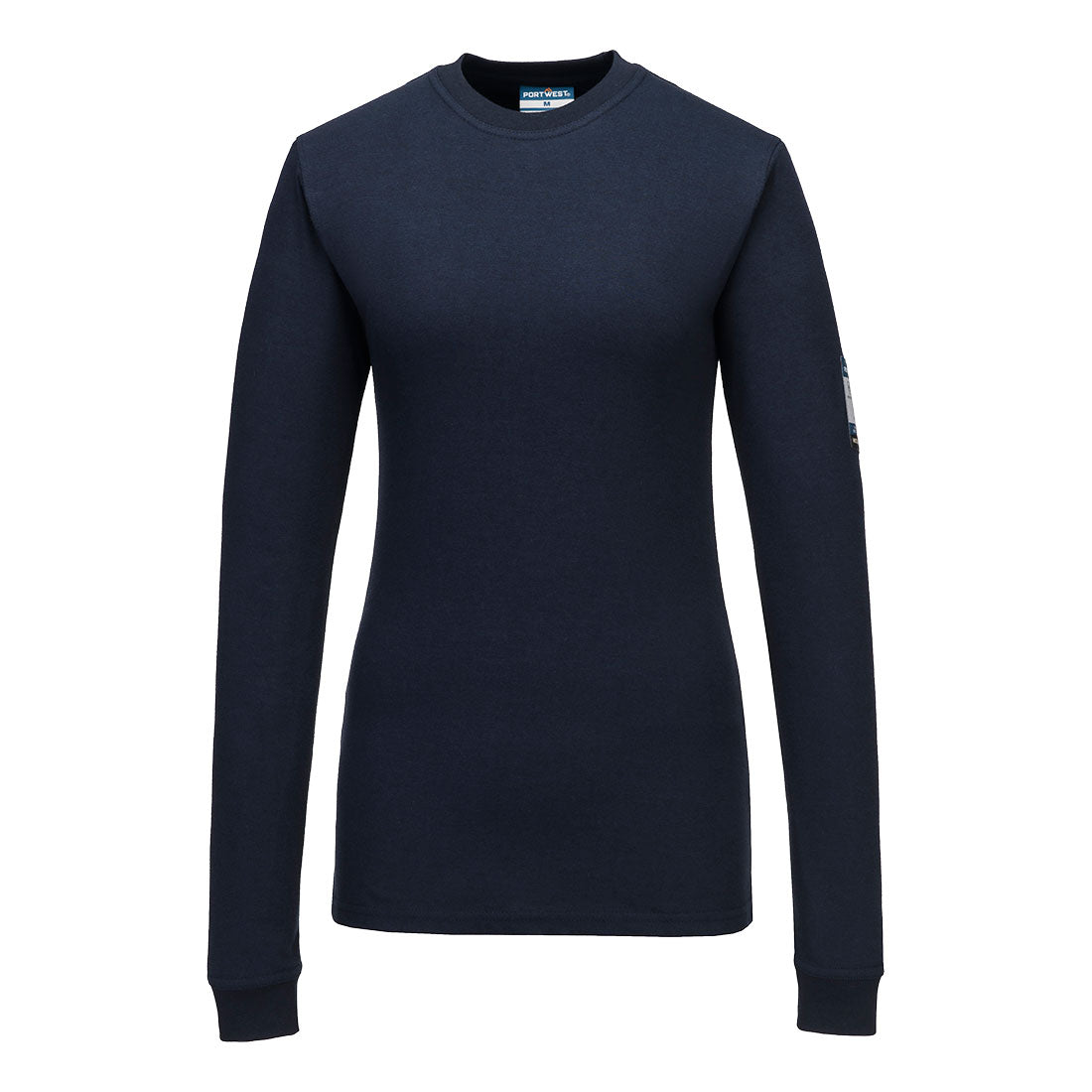 Portwest Modaflame Knit FR Women's Long Sleeve T-Shirt in Navy, main product image
