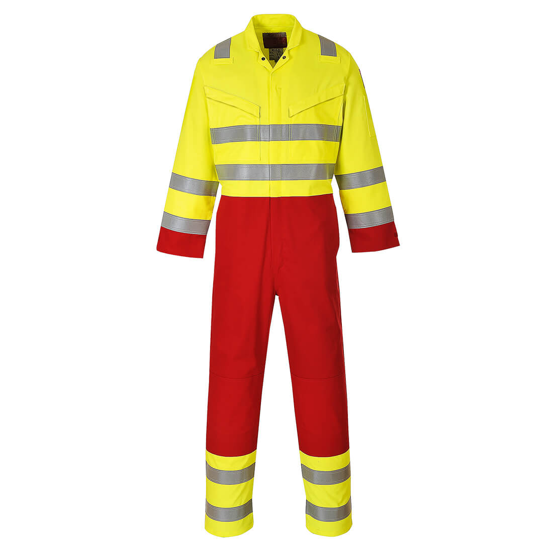 Portwest Bizflame Work Hi-Vis Contrast FR Coverall in Yellow, main product image