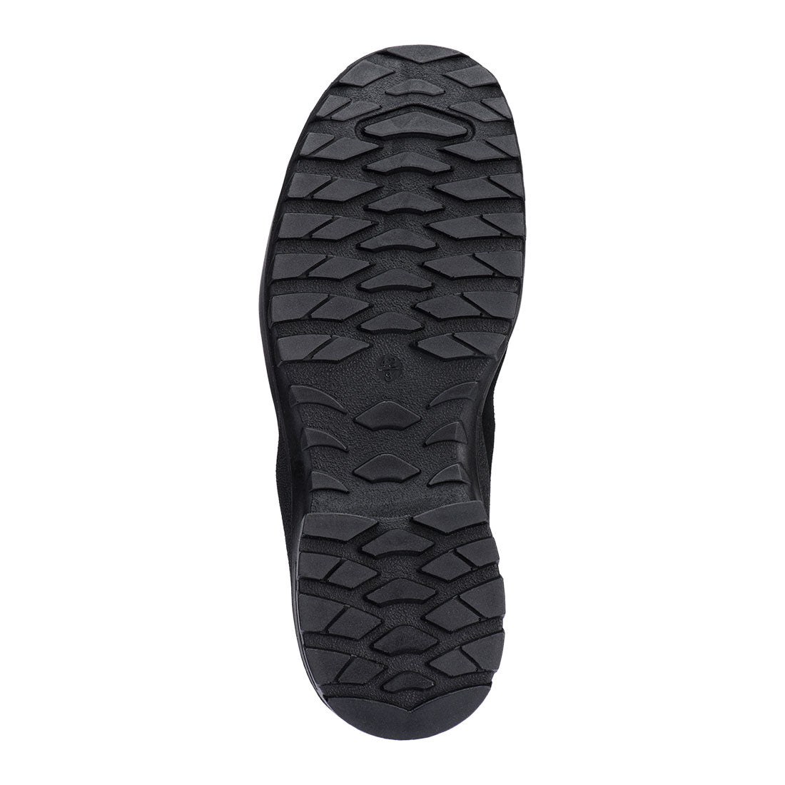Portwest FT73 Steel Suede Leather Low Shoe S3L CI FO SR in Black/Grey, back view