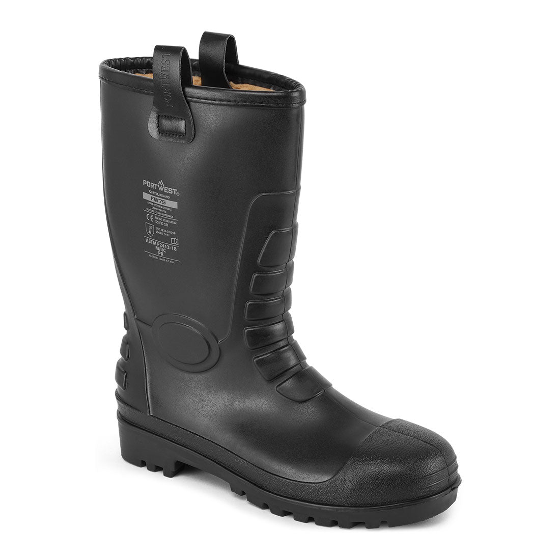 Portwest Steel PVC Rigger Boot S5 FO CI in Black, main product image