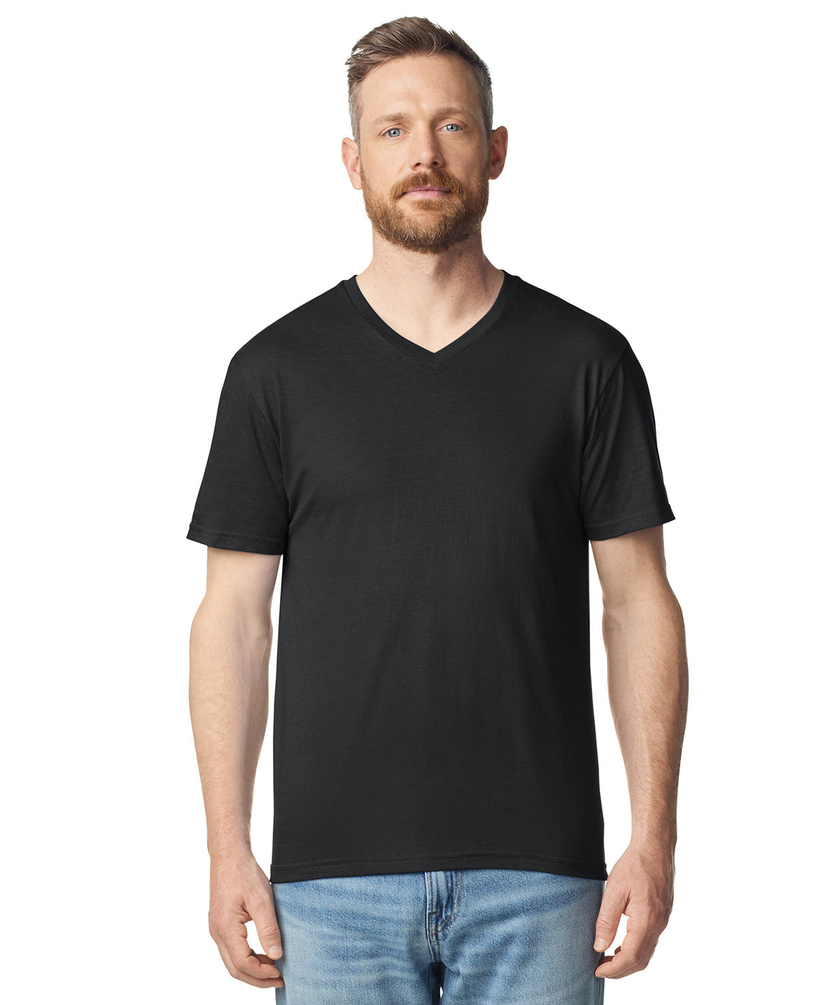 Gildan Softstyle v-neck t-shirt, lifestyle photo