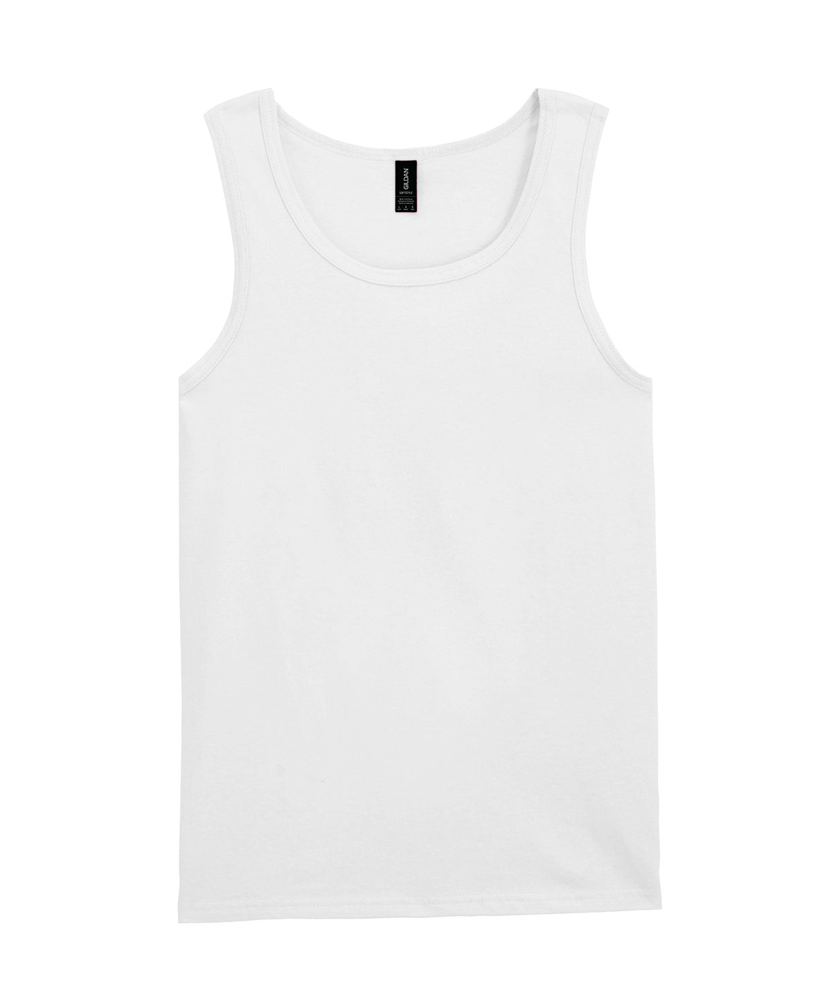 Gildan Softstyle adult tank top in White, front view