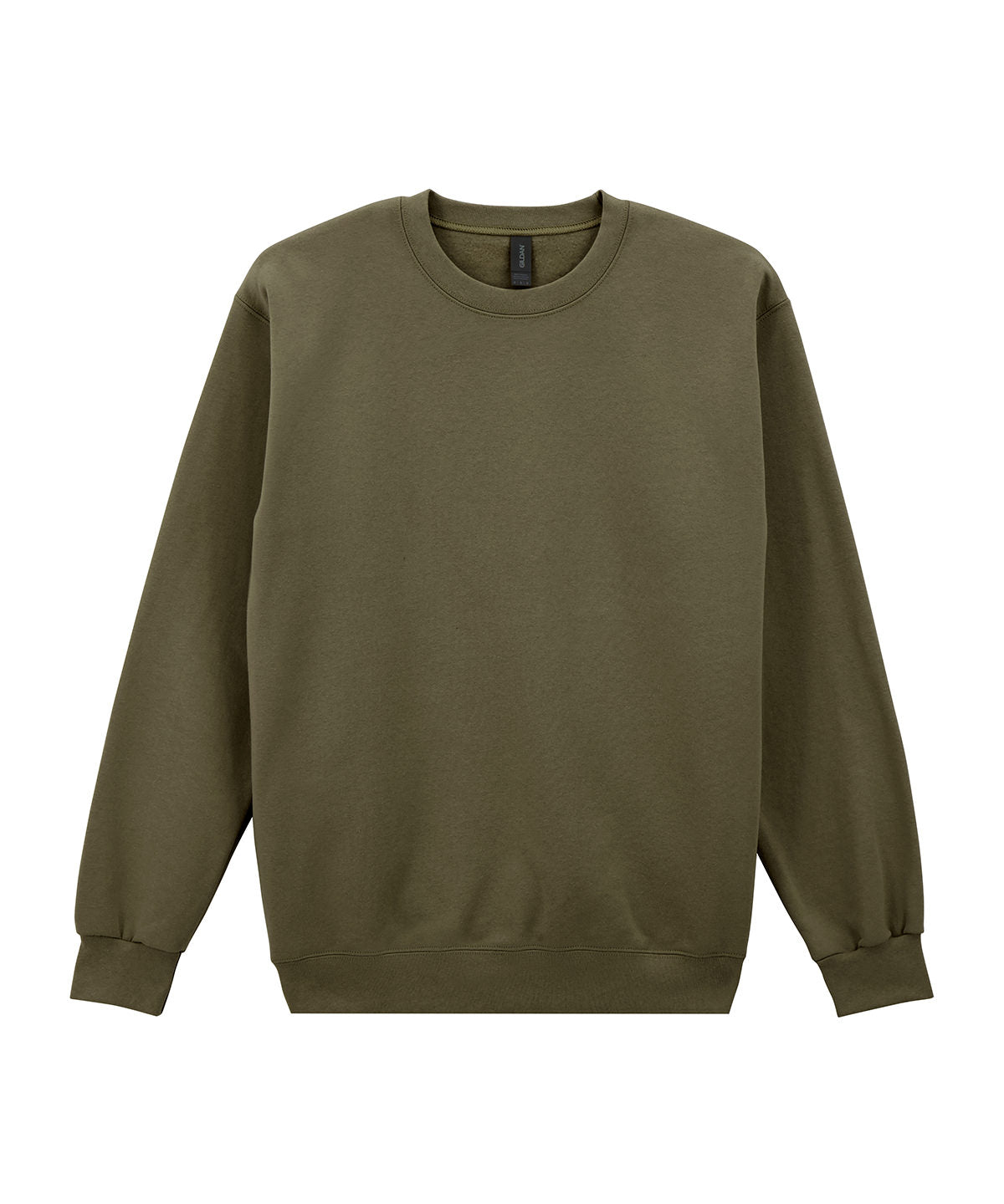 Gildan Hammer Maxweight adult crew neck sweatshirt in Olive, front view