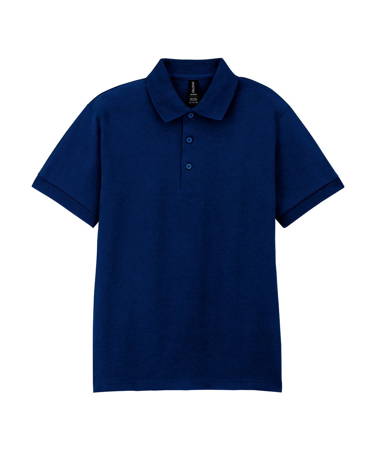 Gildan DryBlend Jersey knit polo in Navy, front view