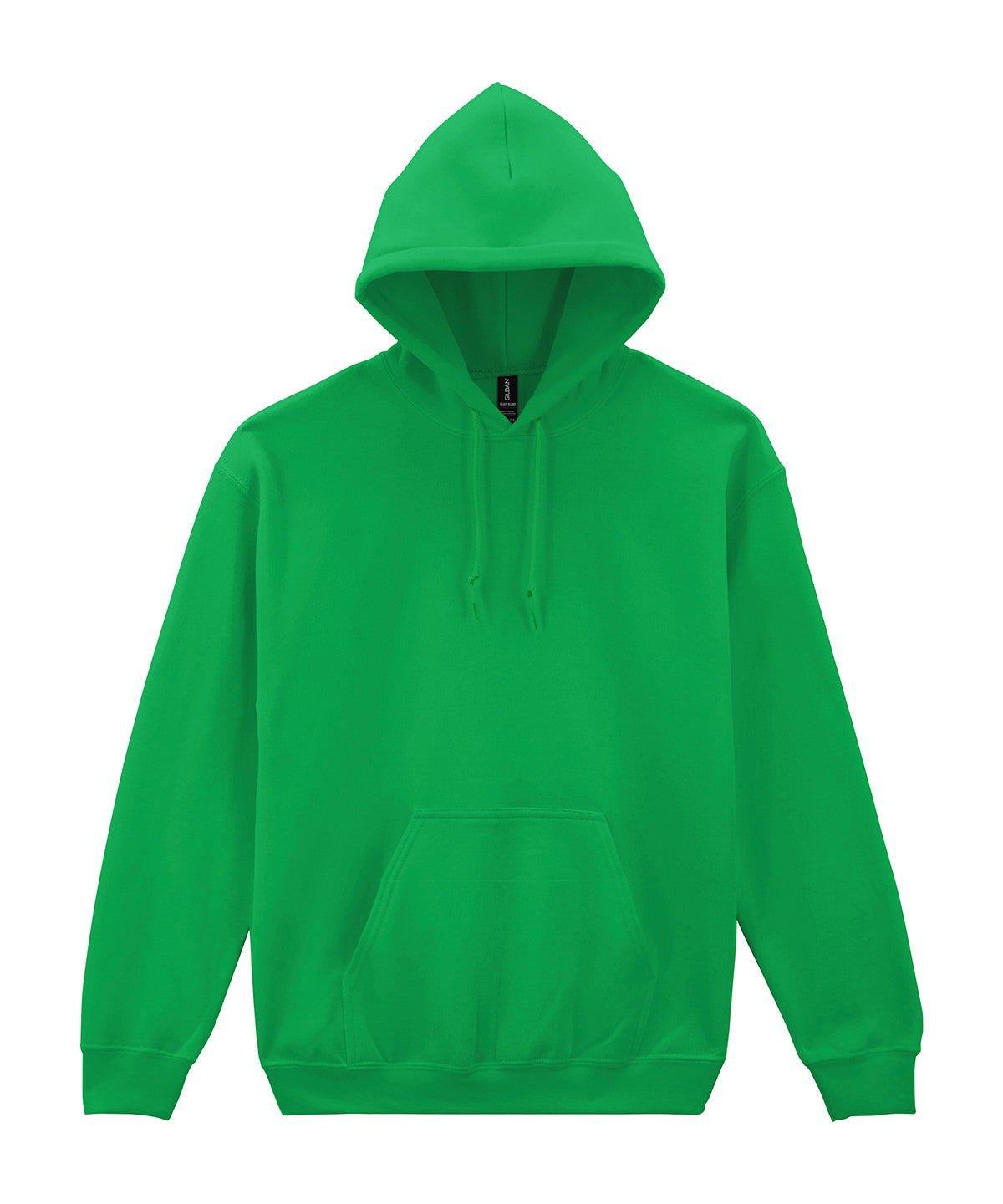 Gildan Heavy Blend hooded sweatshirt in Irish Green, front view