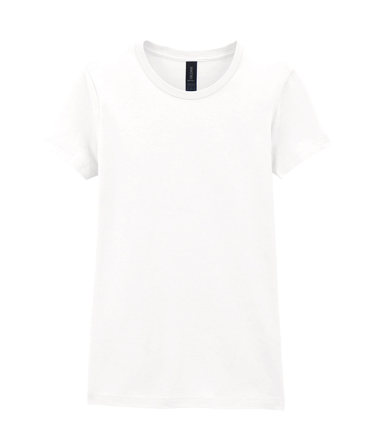 Gildan Softstyle women's ringspun t-shirt in White, front view