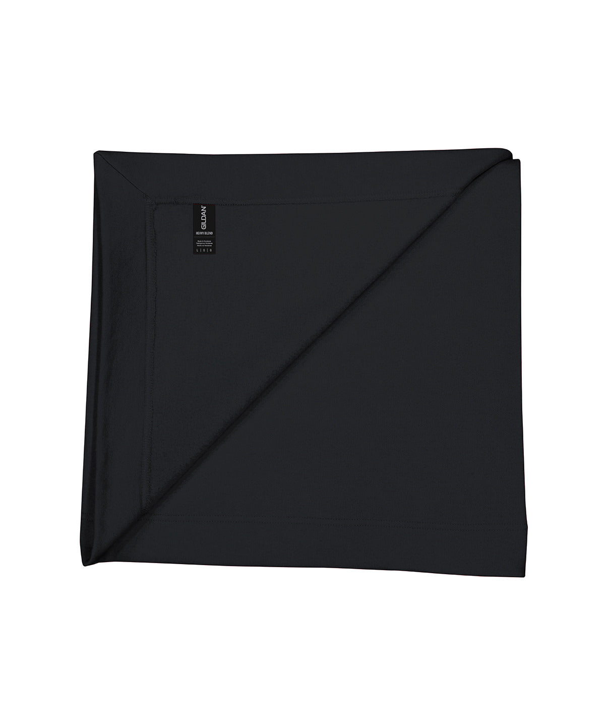 Gildan Heavy Blend fleece stadium blanket in Black, front view