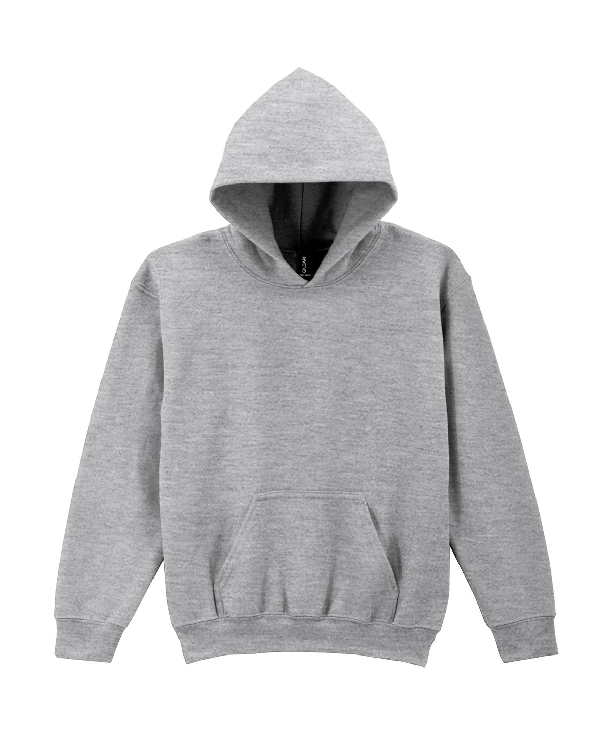 Gildan Heavy Blend youth hooded sweatshirt in Sport Grey, front view